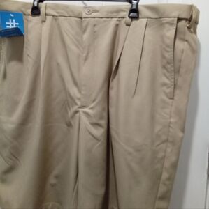 Haggar Cool Pro 18 Tan Pleated Shorts Men's Big & Tall Size 44 NWT